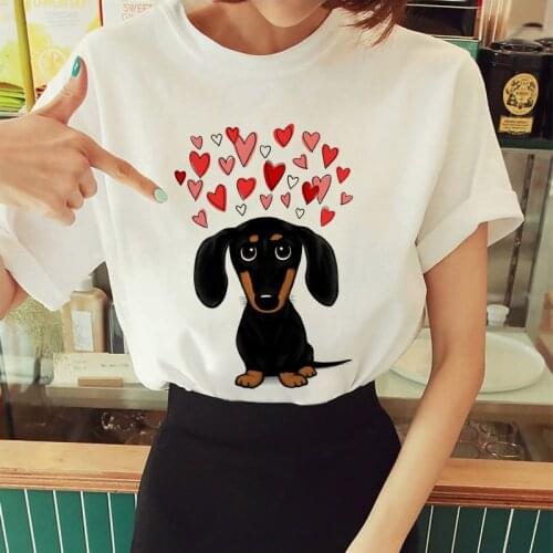 2021 Hot New Wild Kawaii Puppy Printed Tshirt New Fashion Retro Tops Harajuku T Shirt O-neck Short Sleeve Tee Shirt Female