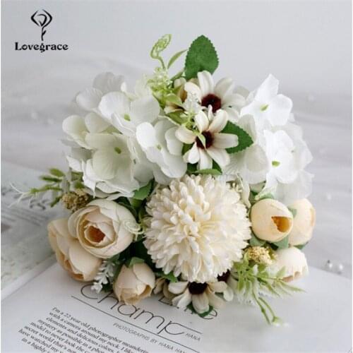 1 Bunch Artificial Silk Rose Peony Flowers Wedding Decoration Fall Flores Bouquet DIY Home Hotel Decor Fake Flower Wedding Table