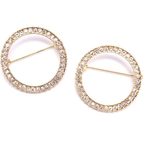 1pcs Hollow Circle Rhinestone Zircon Brooch Women Shawl Clip Scarves Fashion Crystal Broche Gift