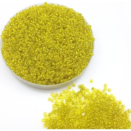 16g 1000pcs 2mm 12/0 Yellow Green Silver Lined Round Loose Spacer Beads Cezch Glass Seed Beads Jewelry Making DIY Garment Bead