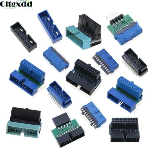 15models USB 3.0 90 /180 Degree 20Pin 19Pin Male Female Connector Motherboard Chassisplugged Plate IDC 20 pin Connector Socket