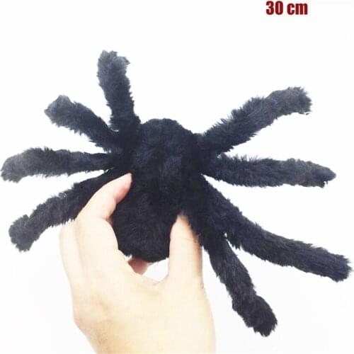 20pcs 30 cm Realistic Hairy Black Spider Plush Toy Halloween Party Scary Decoration Haunted House Prop Indoor Outdoor Yard Decor