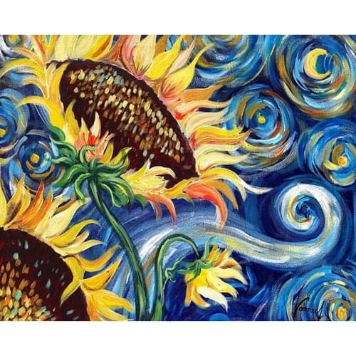 5D DIY Full Square Round Resin Diamond Painting "Sunflower" Cross Stitch Embroidery Mosaic Diamond Painting Accessories