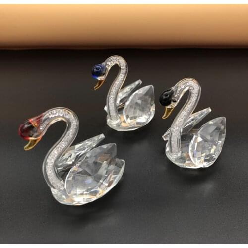 60*50mm Popular Little Swan Crystal Crafts Home Decoration Jewelry Counter Decorations Photo Props Girl Gifts Chinese Style