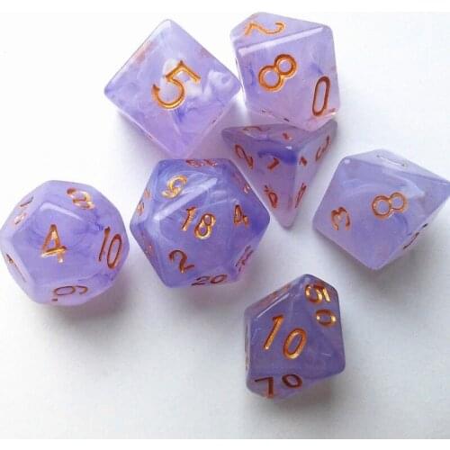 7pcs/lot D4 D6 D8 D10 D12 D20 Dice Set Dichromatic Polyhedral Dice for Family Party Entertainment Desktop Table Board Game