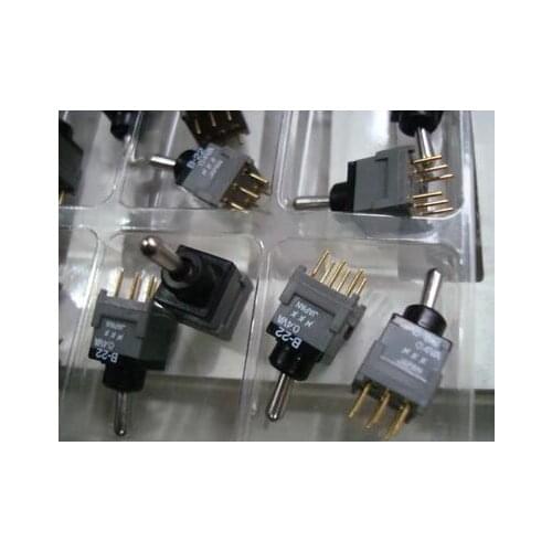 Free Shipping 2pcs/lot original Japan B-22 0.4VA gold-plated foot single button toggle switch nikkai B22JP