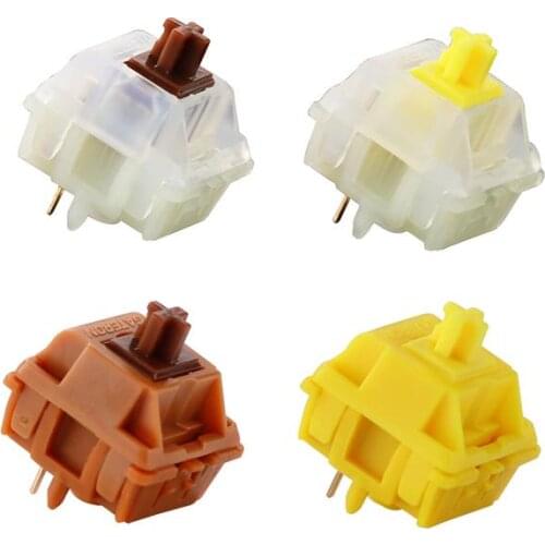 Gateron CAP Milky Yellow Switch Extras 5pin RGB Linear 63g mx stem switch for mechanical keyboard with Acrylic Base Case gk61 64
