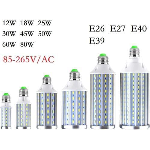 E26 E27 E39 E40 12W 18W 25W 30W 40W 50W 60W 80W 100W LED Corn Bulbs SMD led Lights Lampada Chandelier Ceiling LED lamp Spotlight