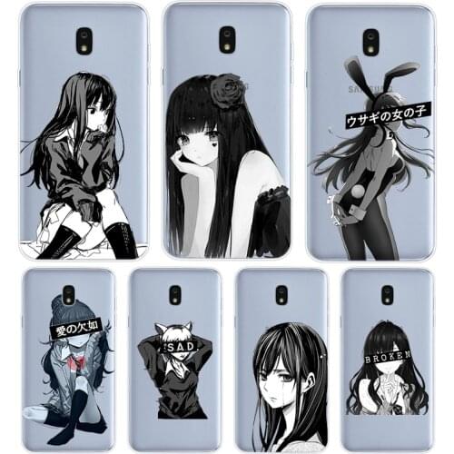 Sad Japanese Anime Girl For Samsung Galaxy J8 J7 Duo J6 J5 Prime J4 Plus J3 J2 Core 2018 2017 2016 Phone Case Cover