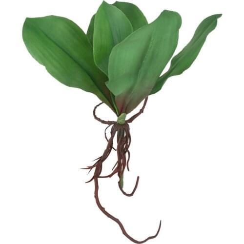 Artificial Phalaenopsis Orchid Leaves 5 Branches Unique Phalaenopsis Green Leaves Orchid Foam Leaves Plant for Home Garden