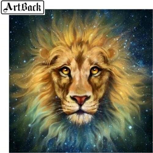 Full square / round drill diamond painting "lion" 3d diamond embroidery animal rhinestone mosaic home decoration artwork