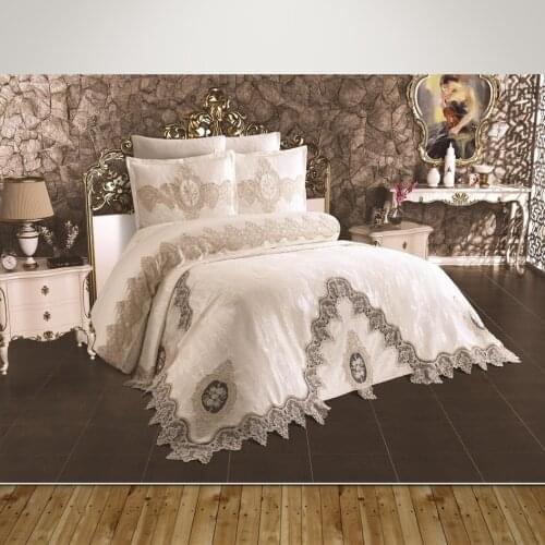 French Guipure Dowry Double Pique Set Colored and Patterned Embroidered on Bedspread Bedspreads for Bed Plaid Bed Cover Cotton