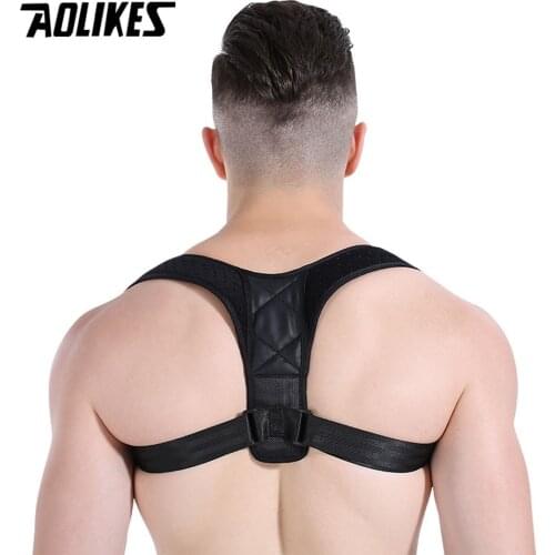AOLIKES Back Shoulder Posture Correction Adjustable Adult Sports Safety Back Support Corset Spine Support Belt Posture Corrector