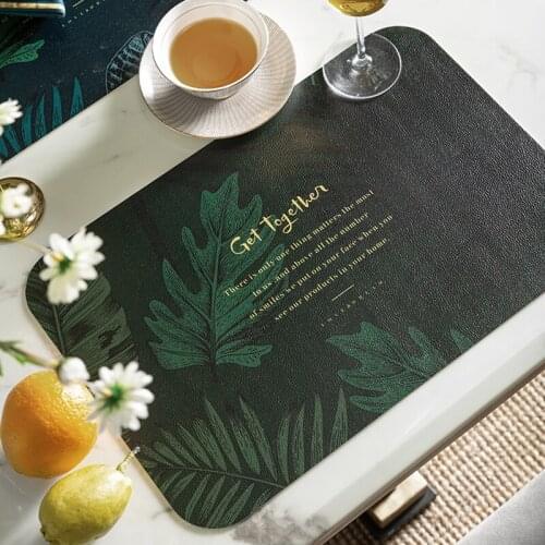 PU Placemat Waterproof Insulation Leather Table Mat Home Kitchen Decor Dining Table Bowl Coaster Nordic Non-Slip Tableware Pad