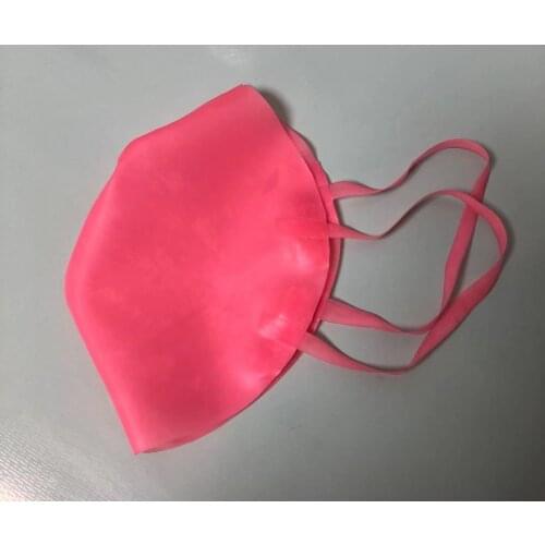 Latex pink Face mask, Natural Latex Hood rubber masque for Women Sexy Handmade party halloween