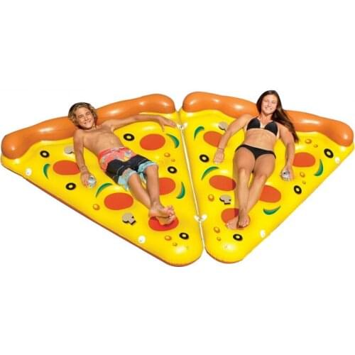 Summer Novelty Pizza Pattern Inflatable Floating Row Swimming Pool Floating Water Rafts Air Bed Lounger Toys