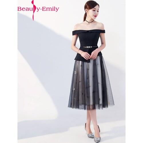 Fashion Boat Neck Evening Dress 2020 Sleeveless Off the Shoulder A Line Tulle Formal Party Dress with Sashes Real Photo