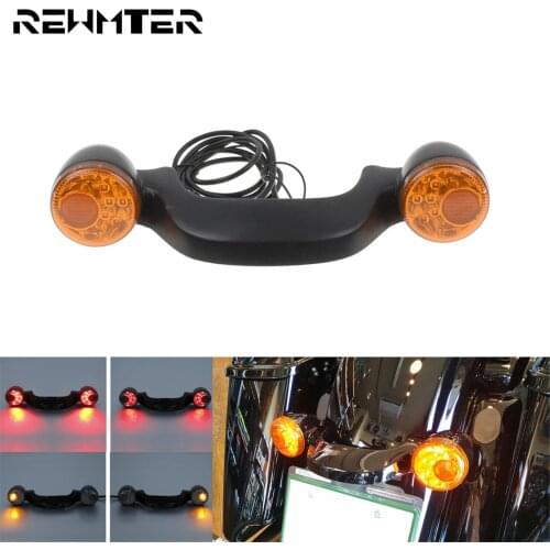 Motorcycle Black Rear LED Brake Light Turn Signal Bar Amber Lens Lamp For Harley Touring Street Road Glide 2010-2019 Road King