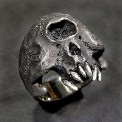 SECRET BOYS Gothic Punk Vampire Cyclops Skull Ring Retro Steampunk Mens Ring Hip Hop Motorcycle Rock Biker Jewelry