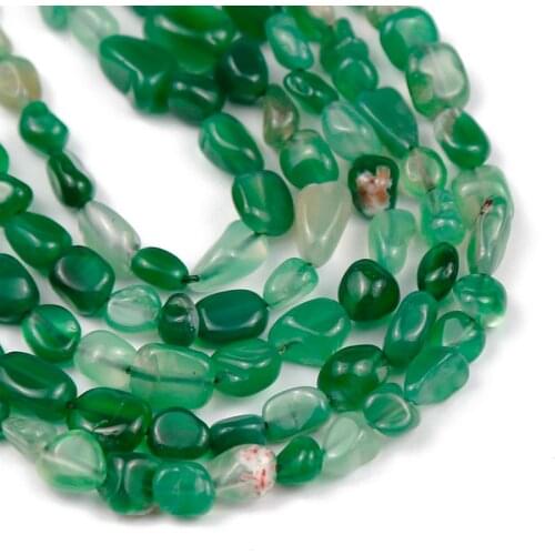 Irregular Natural Stone beads Green Agates Gems Charm Spacer Loose beads for Jewelry Braclet Necklace Making DIY Finding DIY 15"