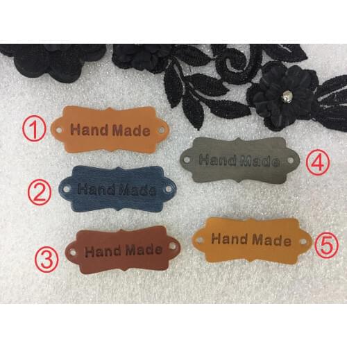 Fashion English Handmade PU leather labels for Handicraft Sewing label 50 pcs/lot/ hand made label /handmade leather label