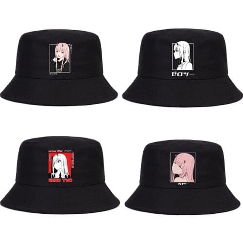 Darling In The Franxx Summer Hat Women Men Panama Bucket Cap The Design Flat Visor Zero Two Bucket Hat Fisherman Hat