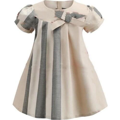 Girls Dress Summer Short Sleeve 2020 Kids Dresses for Girls Striped Bow Children Princess Dresses Toddler Girl Clothing 2-6Years