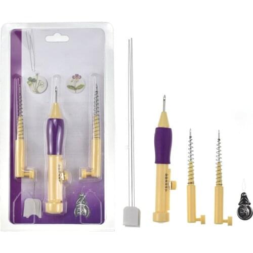 Pratical Plastic DIY Crafts Magic Embroidery Pen Set DIY Interchangeable Punch Needle Sewing Accessories