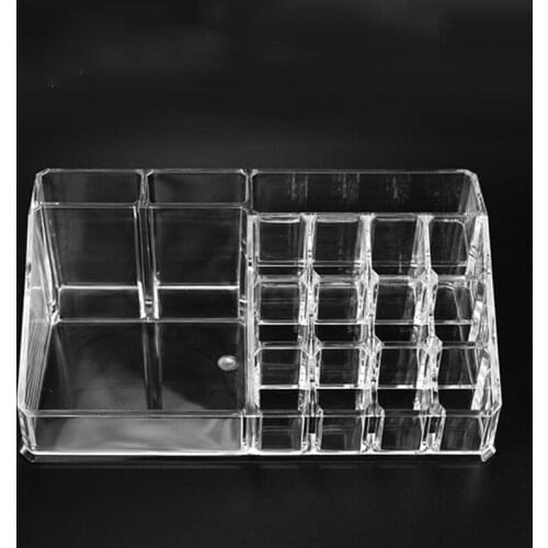Multiple Grid Transparent Makeup Organizer Storage Boxes Make Up Organizer Lipstick Holder Jewelry Box Display Stand
