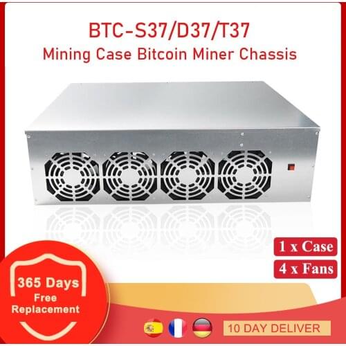 BTC S37 D37 T37 Chassis Mining Case with 4 Fan Bitcoin Ethereum Miner Cabinet Mining Rig Frame for BTC ETH GPU Mining Miner
