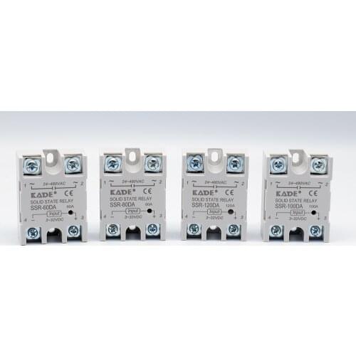 SSR -60DA/80DA/ 100DA/120DA DC control AC SSR white shell Single phase Solid state relay plastic cover