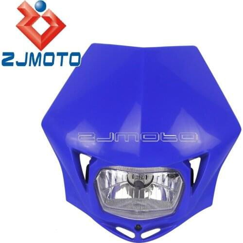Universal Dirt Pit Bike Headlamp Mask Blue Motocross Enduro 35W Headlight Fairing For Yamaha WR YZ YZF TTR 200 230 250 450