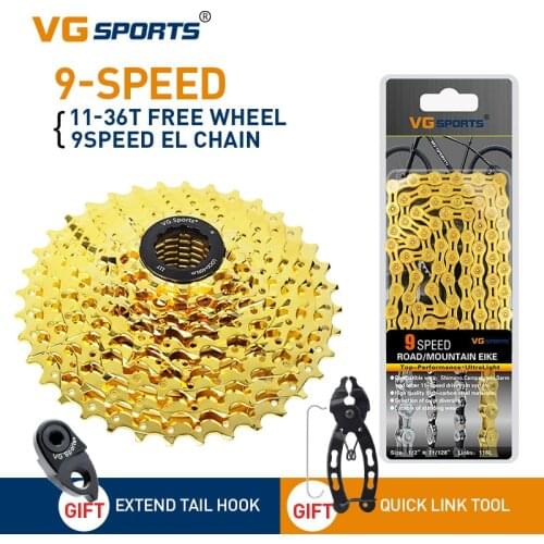VG SPORTS 8 9 10 11 Speed Mountain Bike Cassette Freewheel MTB Bike Cassette Sprocket 36T/40T/42T/46T/50T+Bike Chain Tool Set