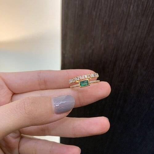 Zeojrlly Women Crystal Party Classic Bezel Setting All Compatible Rings Simple Elegant Fashion New Jewelry Rings