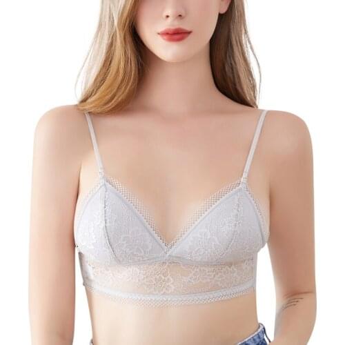 Women Backless Sexy Bra Lace Seamless Bralette Triangle Cup Invisible Wirefree Bras Female Soft Thin Underwear