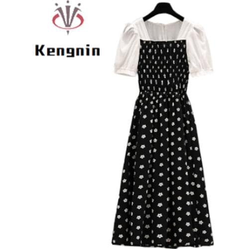 2020 Spring Autumn Plus Size 4XL Female Dresses Loose Long Sleeve Robe Print Adjusted Waist Women Brand Vestidos Clothing