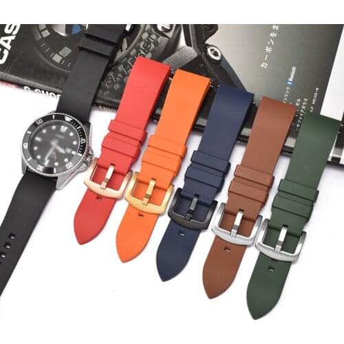 19mm 20mm 21 22mm 24mm Quick Release Straps For Seiko Rolex Replacement Band For Huawei gt2 Smart Watchband fluororubber Rubber