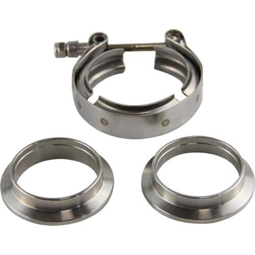 2'' Inch V Band Clamp Turbo Exhaust Downpipe Stainless Steel 304 With 2Flange