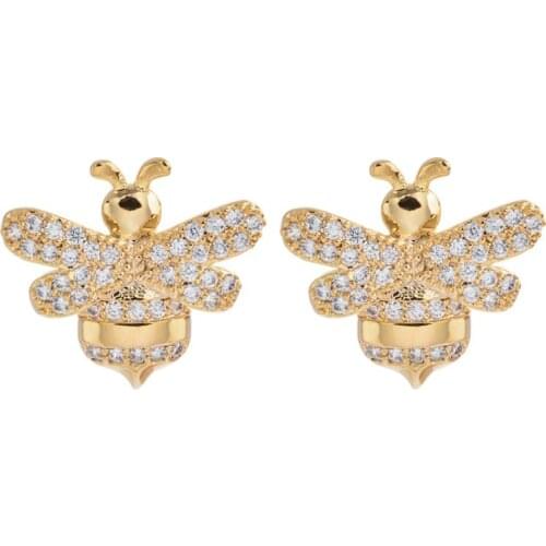 2020 new fashion zircon small bee earrings suitable for women / girls wedding party jewelry gift earrings ER-393
