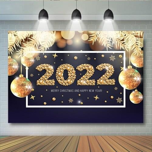 2021 New Year Party Backdrop Christmas Ball Decoration Photography Background Birthday Happy Adlut Child Photophone