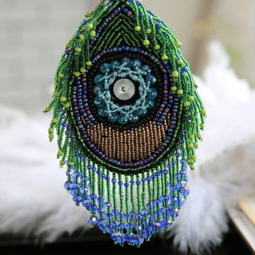 3D Handmade rhinestone beaded patches for clothing DIY sew on Epaulette embroidery applique decorative sequin Parches floral
