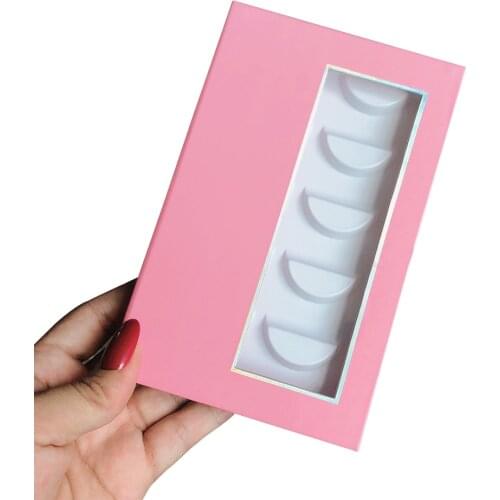Wholesale 10/20/50/100pack 5pairs Eyelashes Box Package Lash Book Packaging 25mm Mink Eyelashes Makeup Pink Boxes Case Vendors