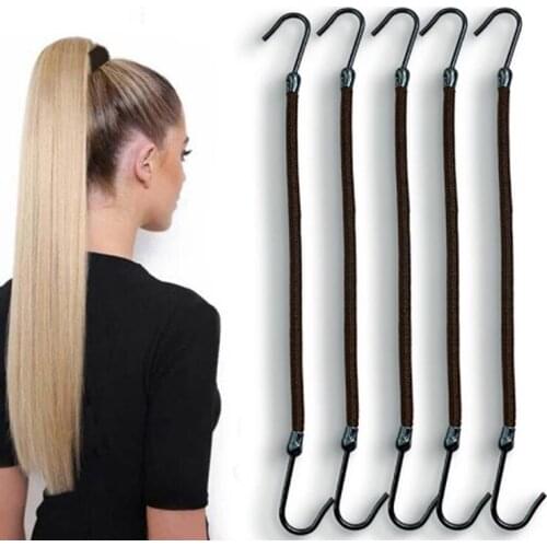 5pcs Ponytail Rubber Elastic Hook Hair Bands For Women Gum Hooks Hair Accessories Hair Ties Styling Tools Holder Bungee Bands