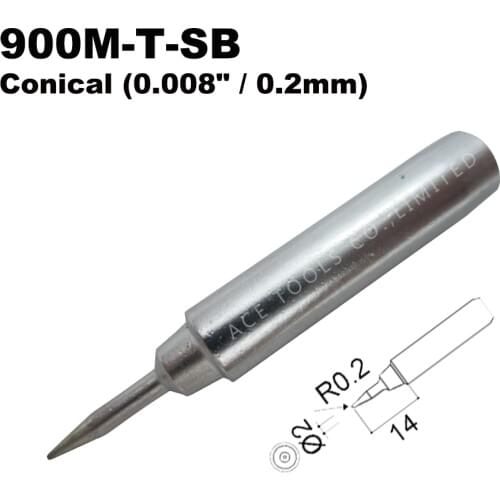 5 PCS Soldering Tip 900M-T-SB Conical 0.2mm for Hakko 936 907 Milwaukee M12SI-0 Radio Shack 64-053 Yihua X-Tronics 3020 Iron