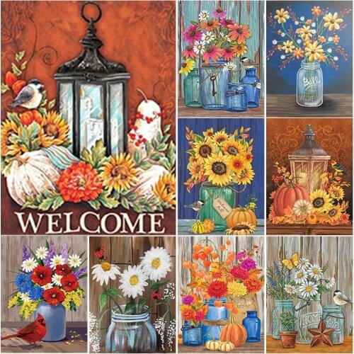 New 5D DIY Diamond Painting Full Square Round Drill Flower Diamond Embroidery Landscape Cross Stitch Home Decor Manual Art Gift