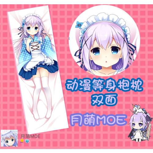 Anime Is the order a rabbit? Kafuu Chino Sexy Cosplay Dakimakura Hugging Body Pillow Case Pillow Cushion Cover Xmas Gifts MOE