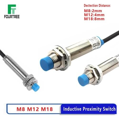 Proximity Switch Metal Inductive Approach Sensor PNP/NPN NO NC DC 6-36V AC 90-250V Non-Screen Shield Type High Head M8 M12 M18