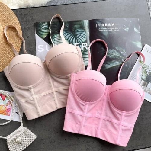 Sexy Night Club Party Outwear Vest Top Plus Size Push up Bralet Bra Adjustable Strap Sleeveless Women Bustier Crop Top