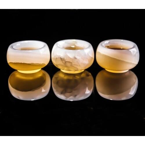 Natural Raw Ore Jade Stone Teacup High Grade White Jade Porcelain Cup Office Kungfu Tea Set For Tea Brewing Collection Gift
