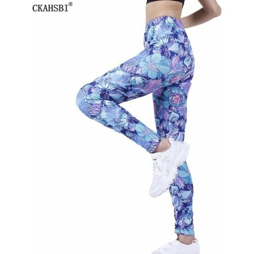CKAHSBI Fitness Yoga Pants Casual Legging For Women Running Workout Leggins Print Push Up Elastic Hot Sale Plus Size Trousers